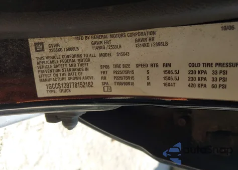 2007 Chevrolet Colorado Lt z USA, uszkodzony, nr VIN 1GCCS139778152182